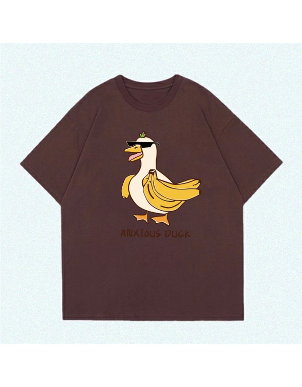 ANXIOUS Duck 5 Kurzarm-T-Shirts für Damen und Herren, modisch bedruckte japanische Luxus-Tops